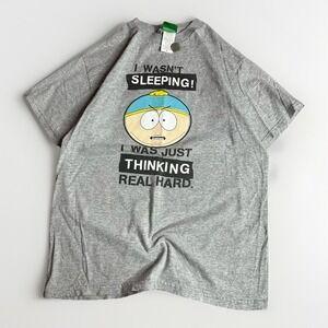 Vintage Y2K South Park Cartman Shirt Mens Medium Gray Comedy Central Sleeping